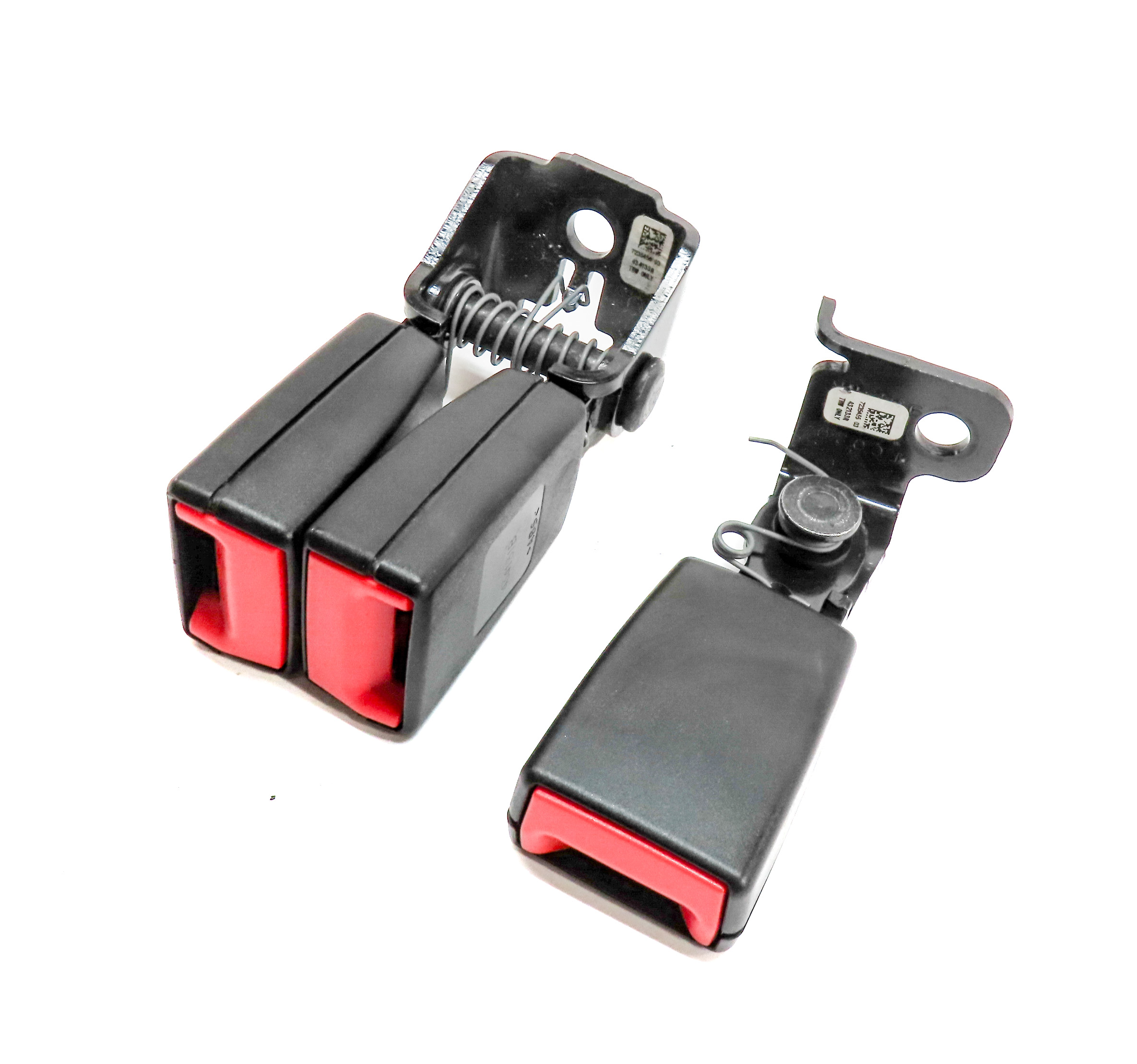 2014 BMW X3 (F25) REAR LEFT CENTER RIGHT SEATBELT BUCKLE RECEIVER SET/3 (Black) — exact item pictured